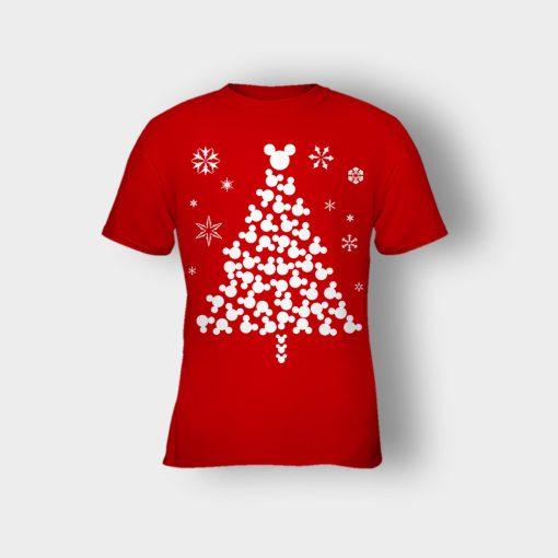 Disney-Mickey-Christmas-Tree-Kids-T-Shirt-Red