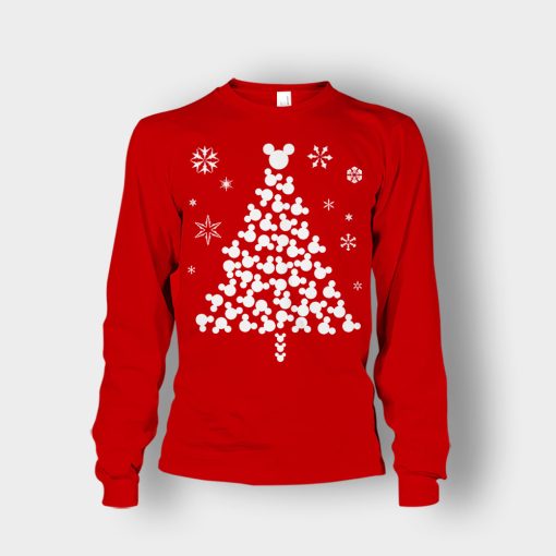 Disney-Mickey-Christmas-Tree-Unisex-Long-Sleeve-Red