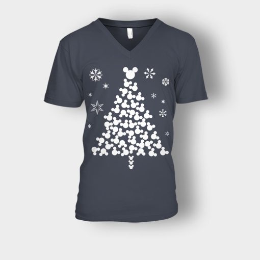 Disney-Mickey-Christmas-Tree-Unisex-V-Neck-T-Shirt-Dark-Heather