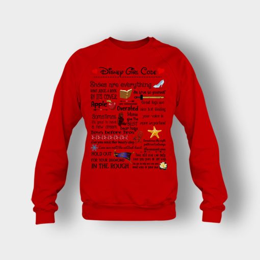 Disney-Princess-Girl-Code-Crewneck-Sweatshirt-Red