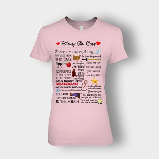 Disney-Princess-Girl-Code-Ladies-T-Shirt-Light-Pink