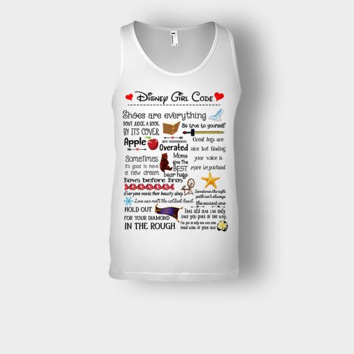 Disney-Princess-Girl-Code-Unisex-Tank-Top-White