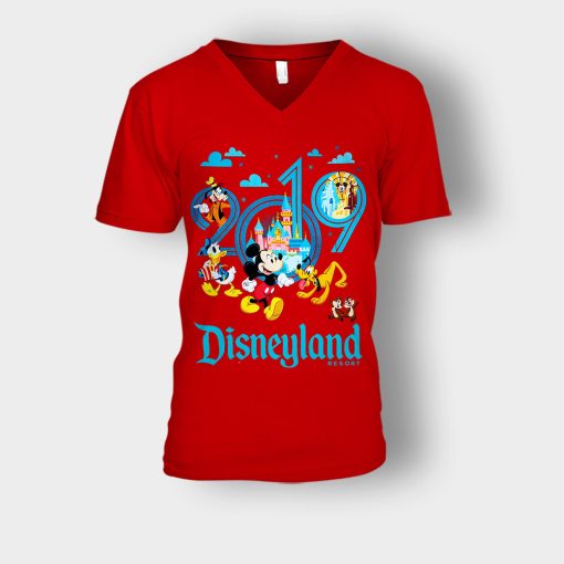 Disney-Resort-2019-Disney-Mickey-Inspired-Unisex-V-Neck-T-Shirt-Red
