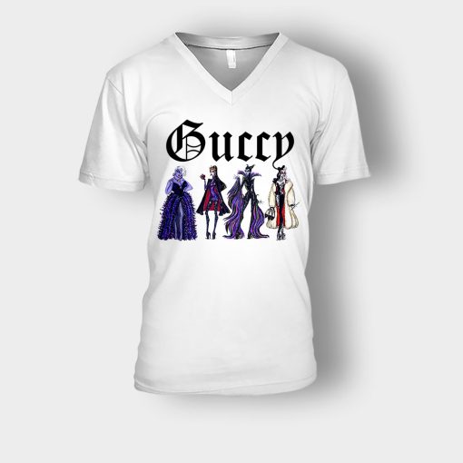 Disney-Villains-Gucci-Gang-Unisex-V-Neck-T-Shirt-White