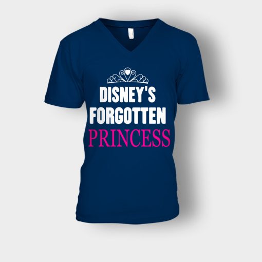 Disneys-Forgotten-Princess-Unisex-V-Neck-T-Shirt-Navy