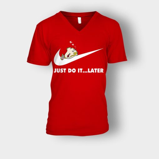 Do-It-Later-Disney-Beauty-And-The-Beast-Unisex-V-Neck-T-Shirt-Red