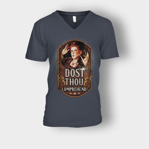 Dost-Thou-Comprehend-Disney-Hocus-Pocus-Unisex-V-Neck-T-Shirt-Dark-Heather