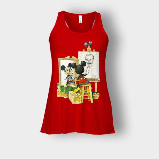 Drawing-Walt-Disney-Mickey-Inspired-Bella-Womens-Flowy-Tank-Red