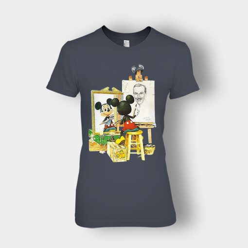 Drawing-Walt-Disney-Mickey-Inspired-Ladies-T-Shirt-Dark-Heather