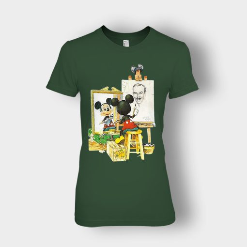 Drawing-Walt-Disney-Mickey-Inspired-Ladies-T-Shirt-Forest