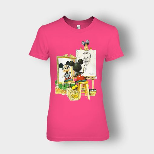 Drawing-Walt-Disney-Mickey-Inspired-Ladies-T-Shirt-Heliconia