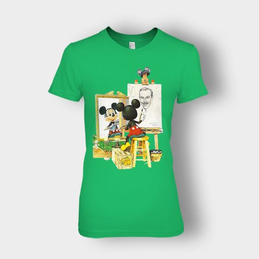 Drawing-Walt-Disney-Mickey-Inspired-Ladies-T-Shirt-Irish-Green