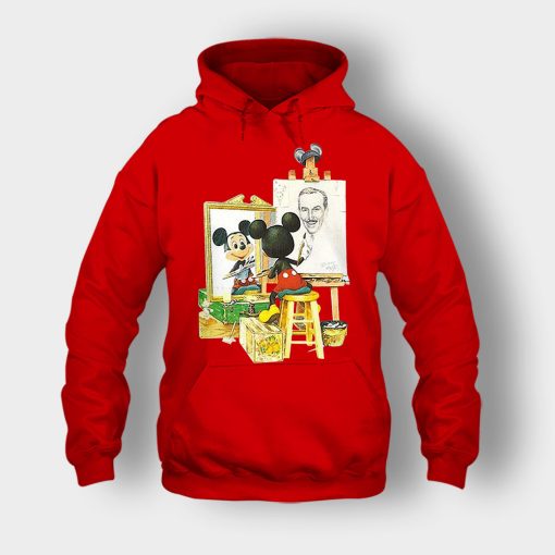 Drawing-Walt-Disney-Mickey-Inspired-Unisex-Hoodie-Red