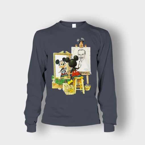 Drawing-Walt-Disney-Mickey-Inspired-Unisex-Long-Sleeve-Dark-Heather