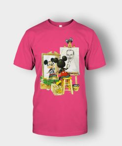 Drawing-Walt-Disney-Mickey-Inspired-Unisex-T-Shirt-Heliconia