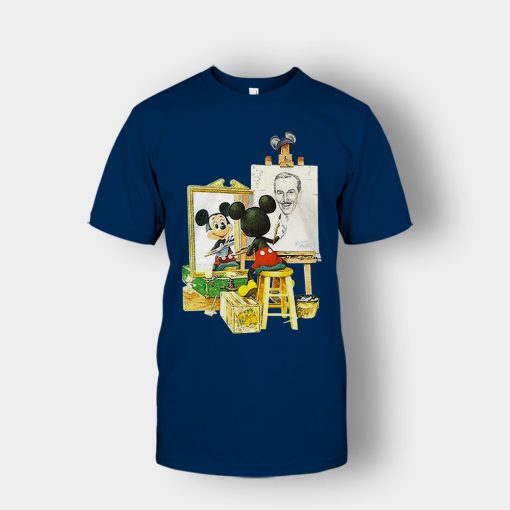 Drawing-Walt-Disney-Mickey-Inspired-Unisex-T-Shirt-Navy