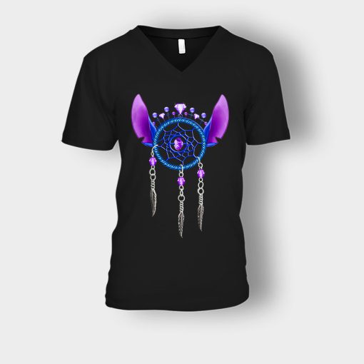 Dreamcatcher-Disney-Lilo-And-Stitch-Unisex-V-Neck-T-Shirt-Black