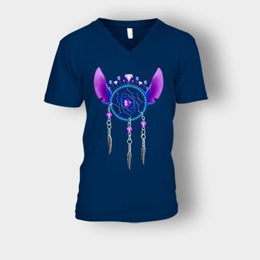 Dreamcatcher-Disney-Lilo-And-Stitch-Unisex-V-Neck-T-Shirt-Navy