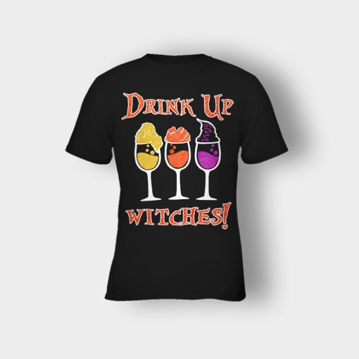 Drink-Up-Witches-Hocus-Pocus-Glitter-Kids-T-Shirt-Black