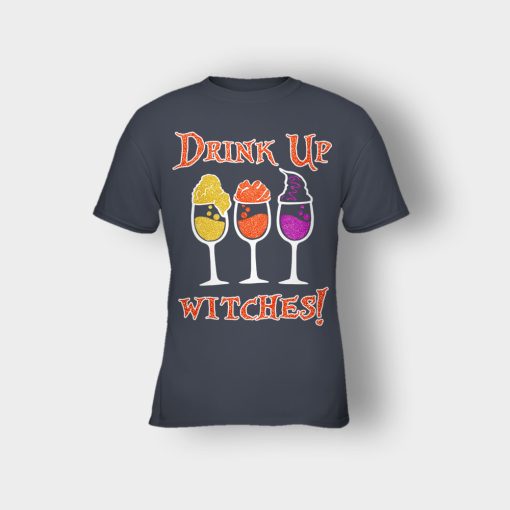 Drink-Up-Witches-Hocus-Pocus-Glitter-Kids-T-Shirt-Dark-Heather