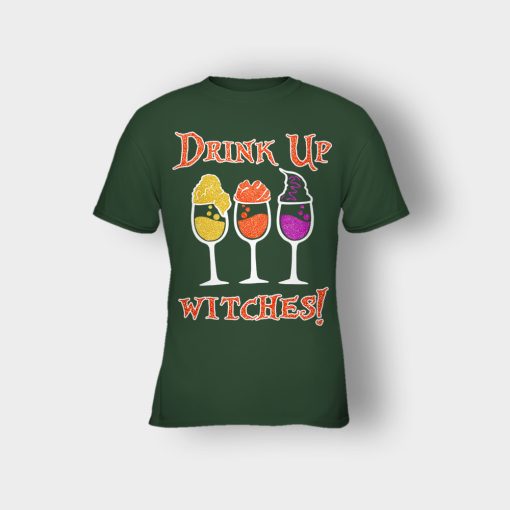 Drink-Up-Witches-Hocus-Pocus-Glitter-Kids-T-Shirt-Forest