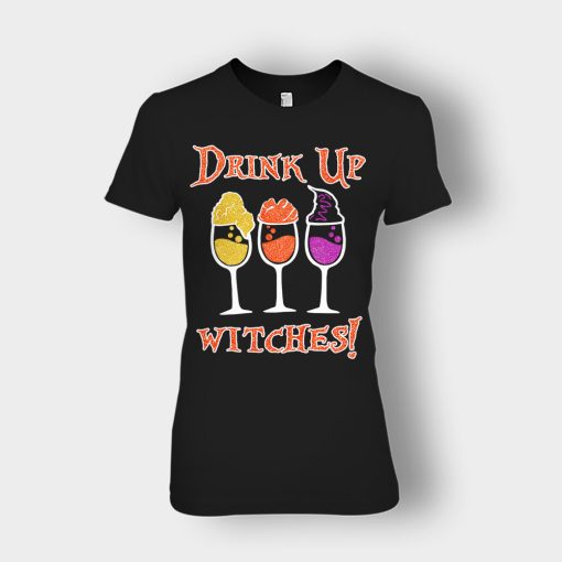 Drink-Up-Witches-Hocus-Pocus-Glitter-Ladies-T-Shirt-Black