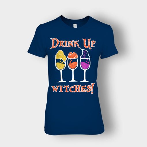 Drink-Up-Witches-Hocus-Pocus-Glitter-Ladies-T-Shirt-Navy
