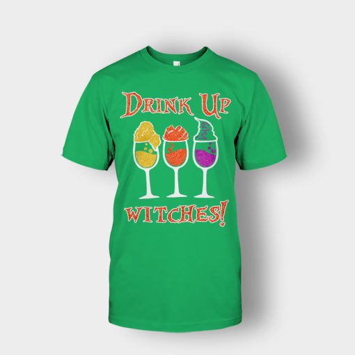Drink-Up-Witches-Hocus-Pocus-Glitter-Unisex-T-Shirt-Irish-Green