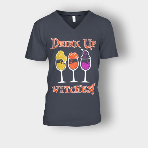 Drink-Up-Witches-Hocus-Pocus-Glitter-Unisex-V-Neck-T-Shirt-Dark-Heather