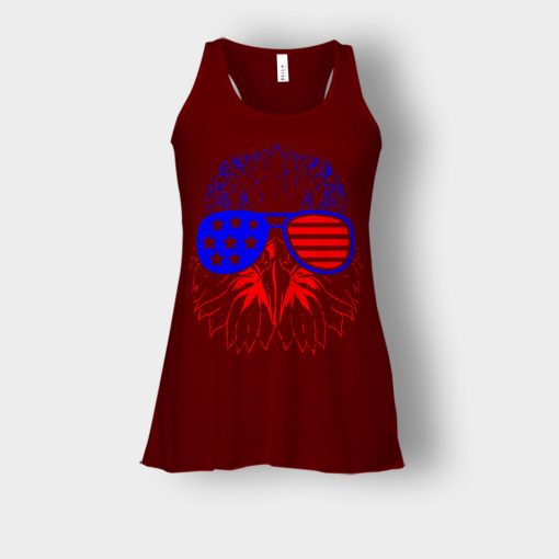 Eagle-American-Flag-4th-Of-July-Independence-Day-Patriot-Bella-Womens-Flowy-Tank-Maroon