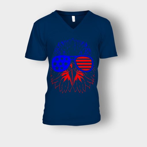 Eagle-American-Flag-4th-Of-July-Independence-Day-Patriot-Unisex-V-Neck-T-Shirt-Navy