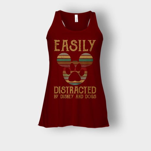 Easily-Distracted-By-Dogs-And-Disney-Mickey-Inspired-Bella-Womens-Flowy-Tank-Maroon