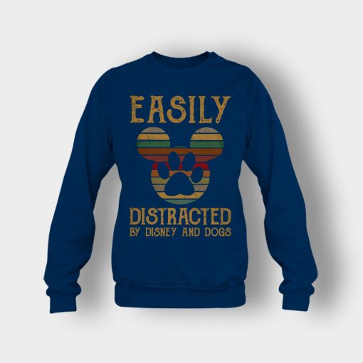 Easily-Distracted-By-Dogs-And-Disney-Mickey-Inspired-Crewneck-Sweatshirt-Navy