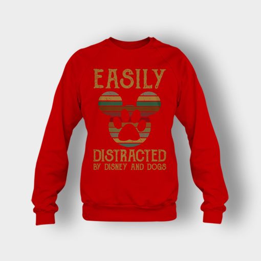 Easily-Distracted-By-Dogs-And-Disney-Mickey-Inspired-Crewneck-Sweatshirt-Red