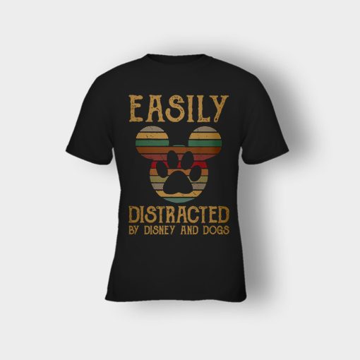 Easily-Distracted-By-Dogs-And-Disney-Mickey-Inspired-Kids-T-Shirt-Black