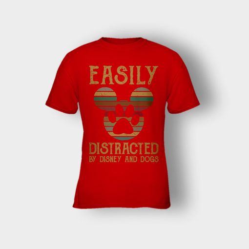 Easily-Distracted-By-Dogs-And-Disney-Mickey-Inspired-Kids-T-Shirt-Red