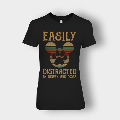 Easily-Distracted-By-Dogs-And-Disney-Mickey-Inspired-Ladies-T-Shirt-Black