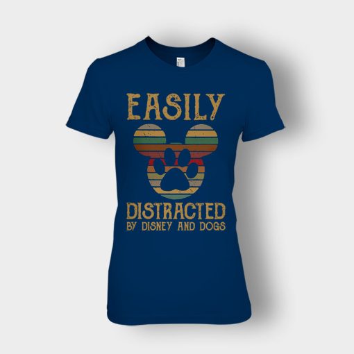 Easily-Distracted-By-Dogs-And-Disney-Mickey-Inspired-Ladies-T-Shirt-Navy