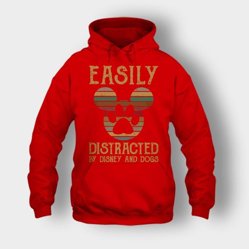 Easily-Distracted-By-Dogs-And-Disney-Mickey-Inspired-Unisex-Hoodie-Red