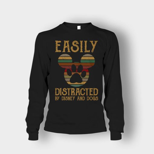 Easily-Distracted-By-Dogs-And-Disney-Mickey-Inspired-Unisex-Long-Sleeve-Black