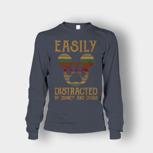 Easily-Distracted-By-Dogs-And-Disney-Mickey-Inspired-Unisex-Long-Sleeve-Dark-Heather