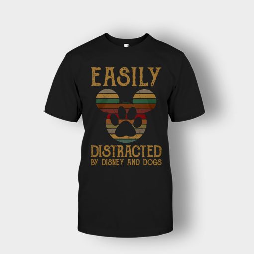 Easily-Distracted-By-Dogs-And-Disney-Mickey-Inspired-Unisex-T-Shirt-Black