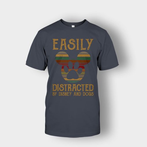 Easily-Distracted-By-Dogs-And-Disney-Mickey-Inspired-Unisex-T-Shirt-Dark-Heather