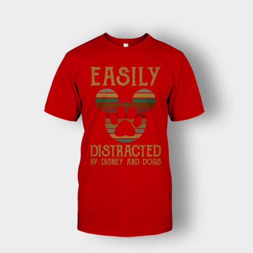 Easily-Distracted-By-Dogs-And-Disney-Mickey-Inspired-Unisex-T-Shirt-Red