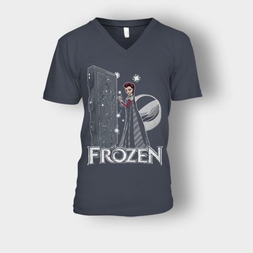 Elsa-Princess-Carbon-Disney-Frozen-Inspired-Unisex-V-Neck-T-Shirt-Dark-Heather