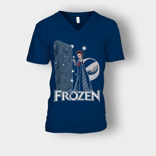 Elsa-Princess-Carbon-Disney-Frozen-Inspired-Unisex-V-Neck-T-Shirt-Navy