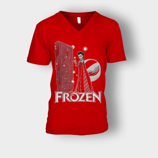 Elsa-Princess-Carbon-Disney-Frozen-Inspired-Unisex-V-Neck-T-Shirt-Red