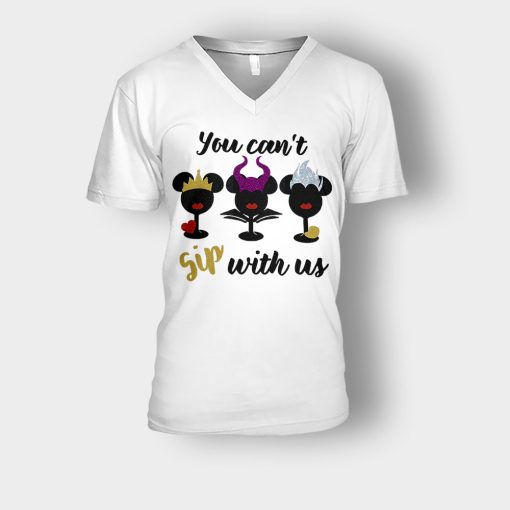 Epcot-Food-Wine-Festival-Villains-Mean-Girls-You-Cant-Sip-With-Us-Wine-Glass-Unisex-V-Neck-T-Shirt-White