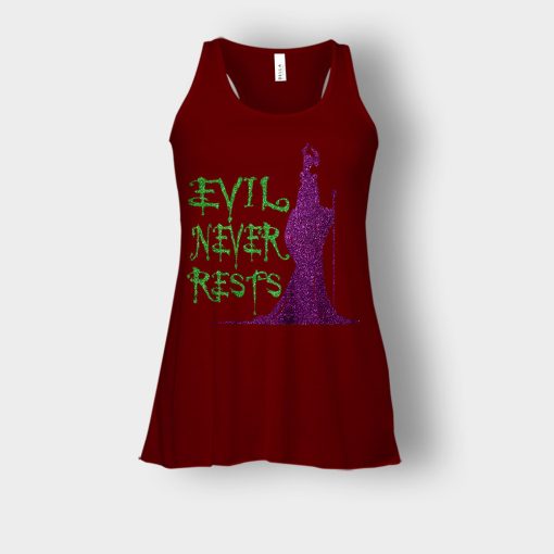 Evil-Never-Rests-Glitter-Disney-Maleficient-Inspired-Bella-Womens-Flowy-Tank-Maroon