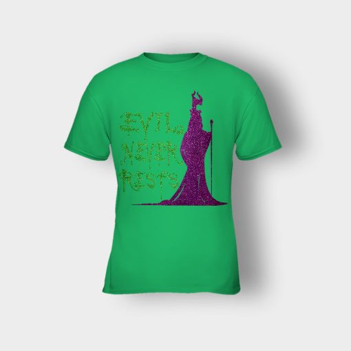 Evil-Never-Rests-Glitter-Disney-Maleficient-Inspired-Kids-T-Shirt-Irish-Green